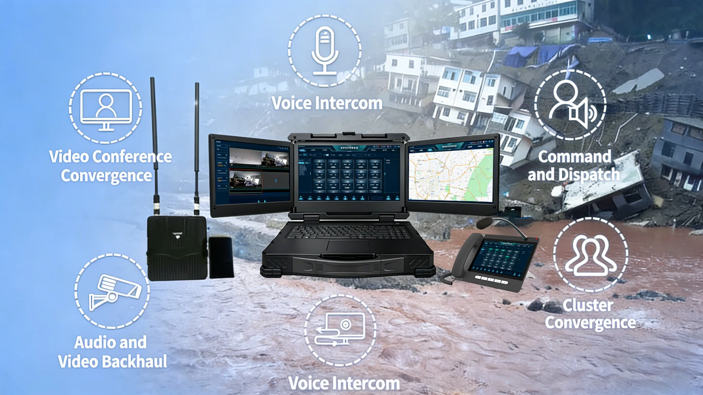 स्थलीय आपातकालीन कमांड बॉक्स: तीन-कटौती परिदृश्यों के लिए विश्वसनीय संचार और कमा